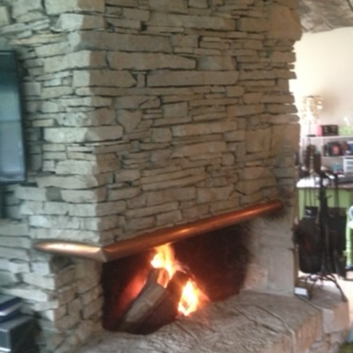stone fireplace