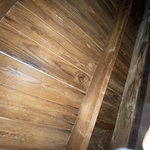 Roof sheathing visible