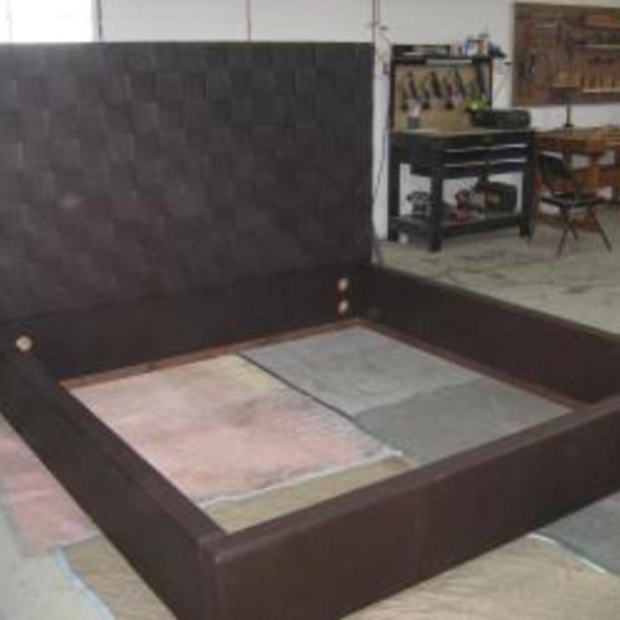 Custom made leather bed