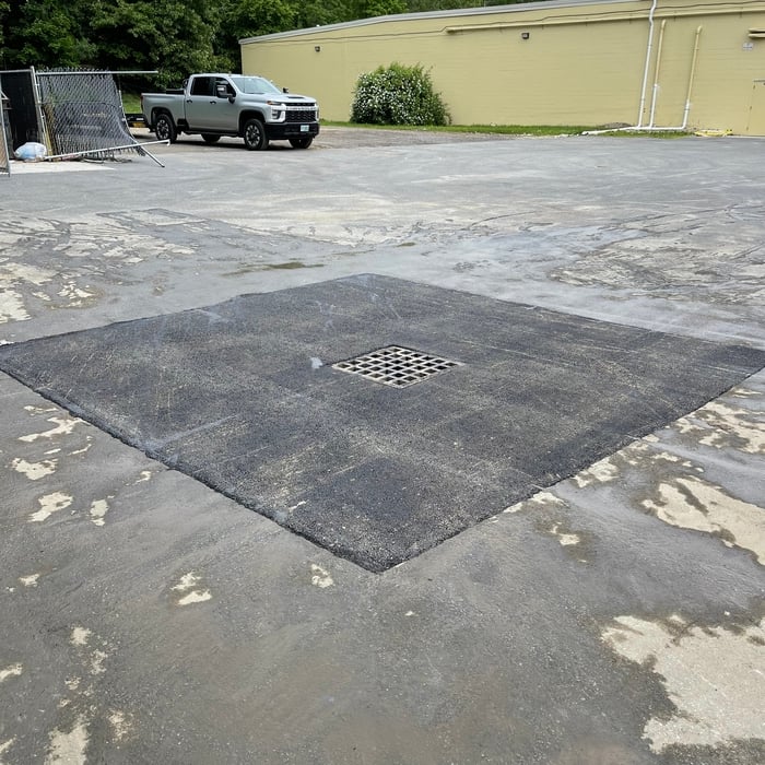Drain work rebuilt and patched in 2 of 2