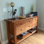Sideboard table decluttered