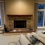 Old fireplace before demolition