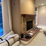 Old fireplace before demolition