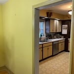 Wall between kitchen & dining