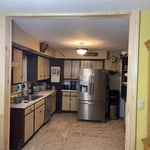 Wall between kitchen & dining