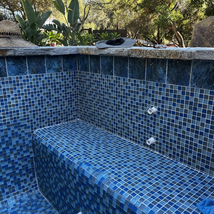 all glass tile pool