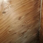 sanded and treated subfloor in crawl space