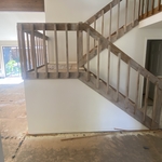 Before new flooring and stain