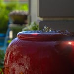 Red jar fountain