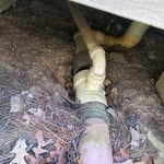 Disconnected sewage pipe