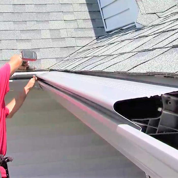During Installing Gutter Shutter