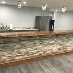 finished basement with bar