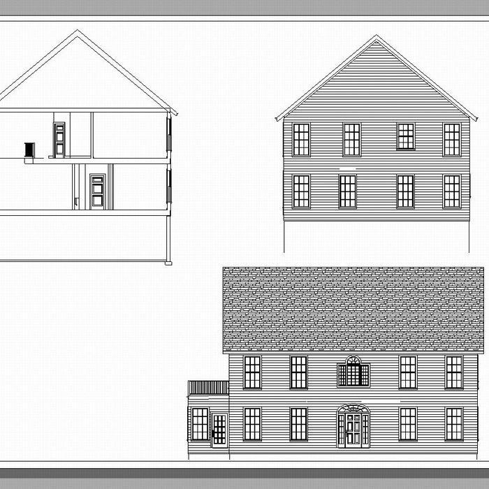 Section and Elevations