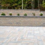 3-Piec Paver Patio and Block Wall