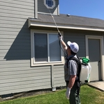 Spraying under the eaves