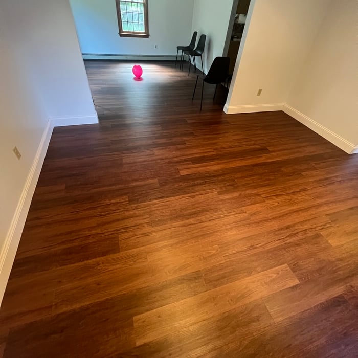 Luxury vinyl and baseboards