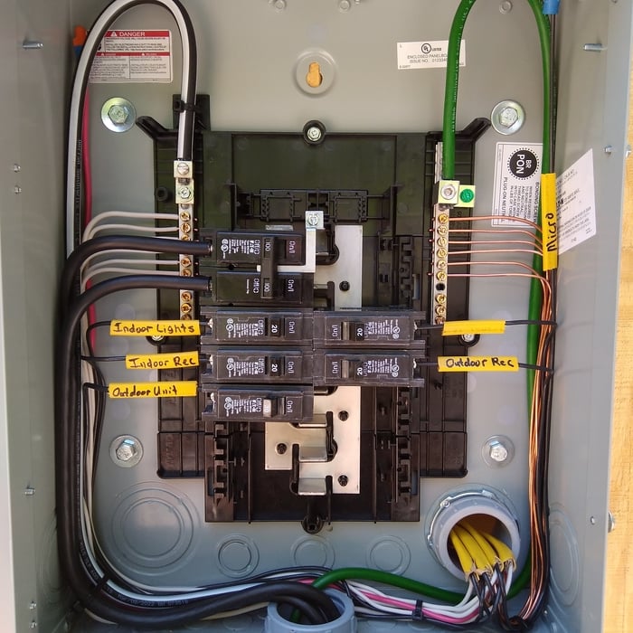 100 amp electrical service install