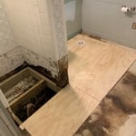 Damaged area by years of neglect.