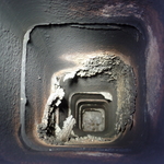 Looking down the chimney liner from the roof