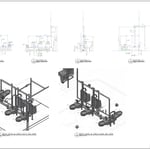 Section & 3D View of School Toilet