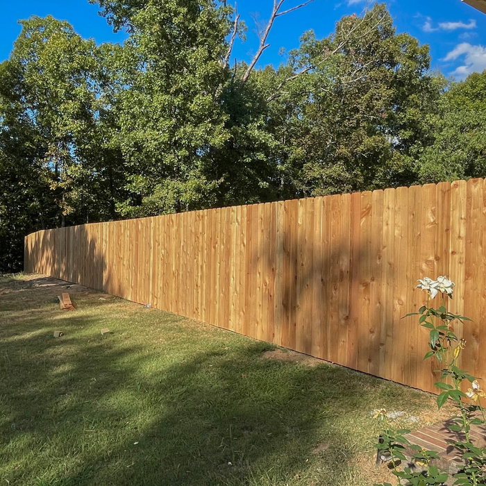 Six foot privacy fence.