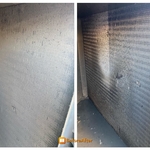 Before and after of condenser coil cleaning