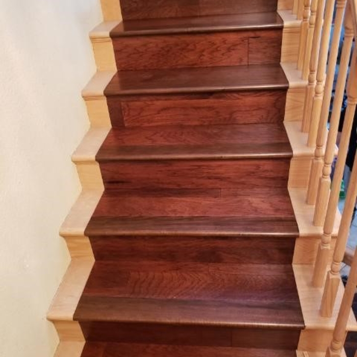 Engineered wood insert staircase
