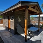 Front patio and side storage entrance