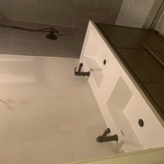 Vanity, Tile Floor, and Shower