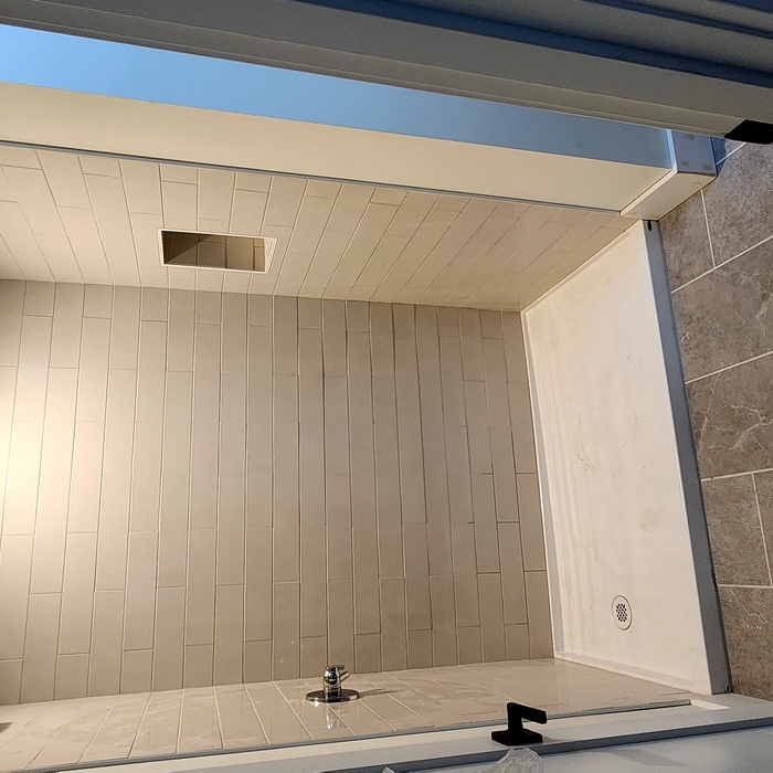 kids shower tile work