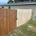 Stain on left clean on right