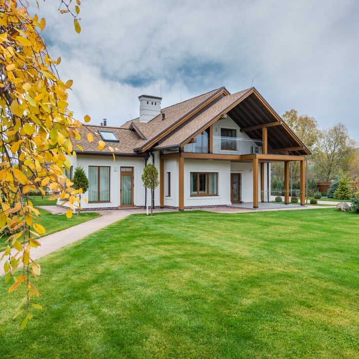 Freshly cut lawns