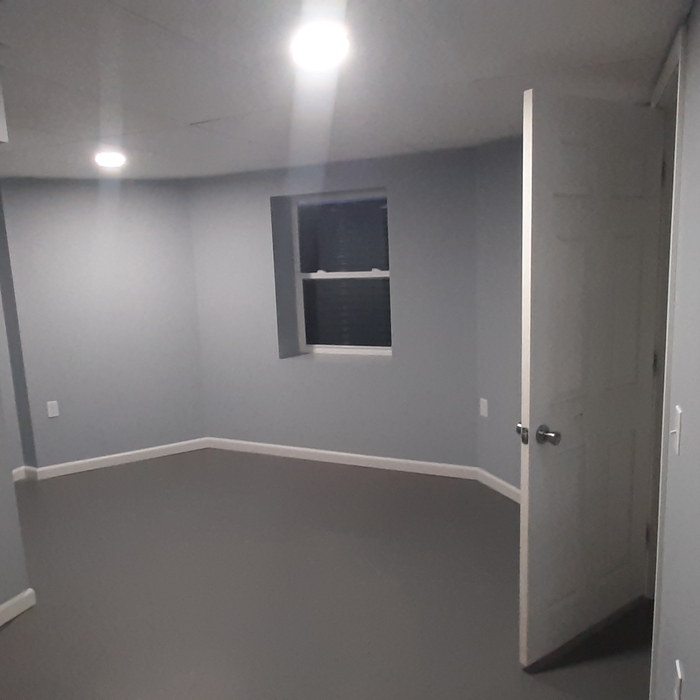 Finished bedroom with egress window