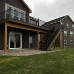 Custom Stained Deck with Metal Railing