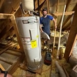 Electric water heater attic