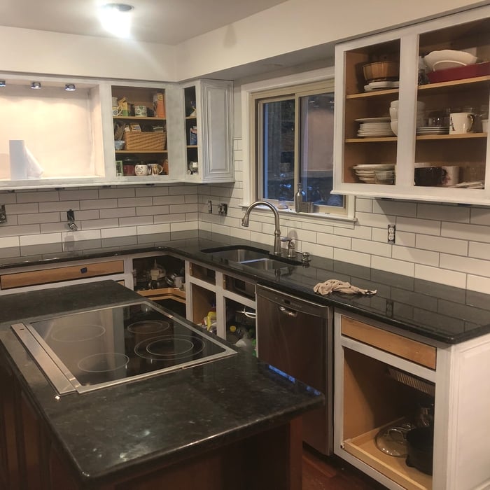 Backsplash and cabinet job