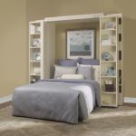 Transitional Bedroom - Bed Blue Head Board With Bookshelves