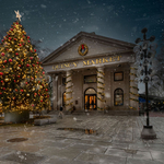 Faneuil Hall Tree and Quincy Marketplace Facade