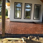 Stamped concrete, brick look. Very nice!