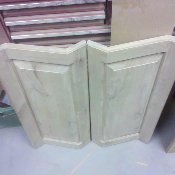 Custom Angled Raised Panel Alder Doors