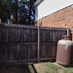 Broken post, wobbling fence