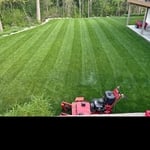Mow and stripe lawn