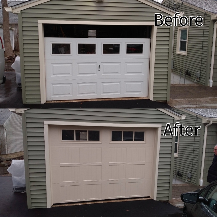 Garage Door Install, Before and After