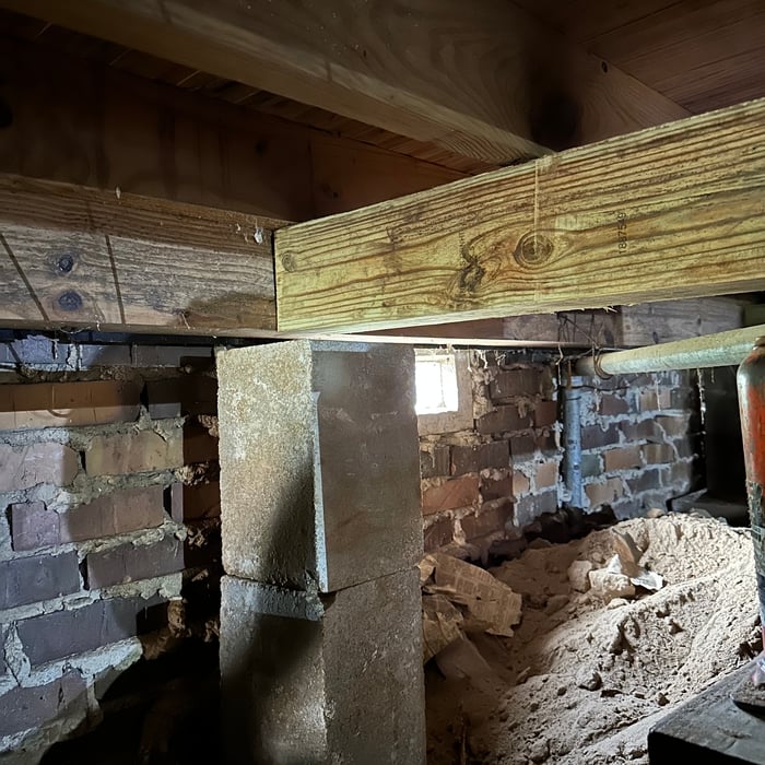 New Beam Installed and Leveled
