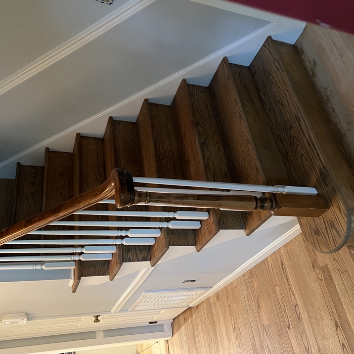 White oak steps stained
