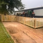 Treated wood fence