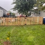 Treated wood fence