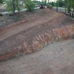 Driveway leading to house pad