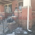 North elevation and front egress of the residence