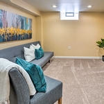 Basement entertainment space